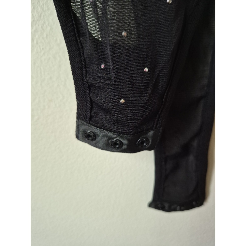 Never Fully Dressed Women's Rhinestone Mesh Bodysuit Black Size 14 NWT - Picture 3 of 8